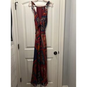 Hale Bob Women’s Sleeveless V-Neck Boho Summer Maxi Dress Size XS Multicolor‎